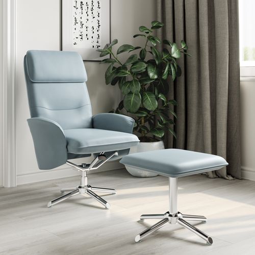 Belding-fauteuil Inclinable Avec Repose-pieds En Pu Gris