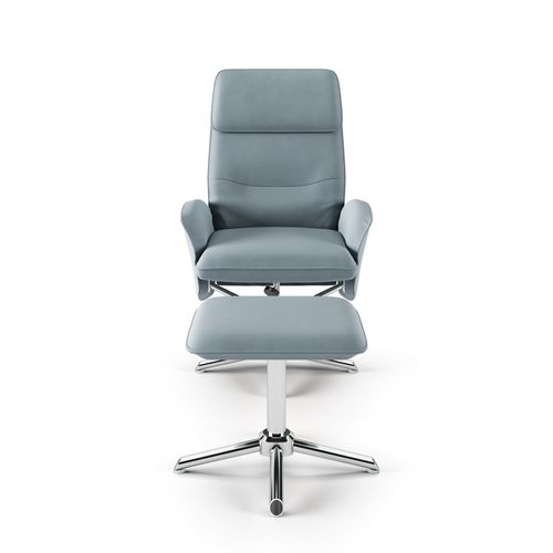Belding-fauteuil Inclinable Avec Repose-pieds En Pu Gris