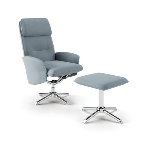 Belding-fauteuil Inclinable Avec Repose-pieds En Pu Gris