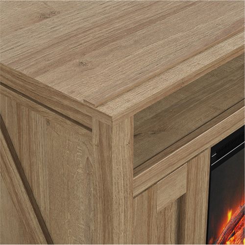 Farmington-meuble TV Avec Cheminée Électrique Effet Chêne