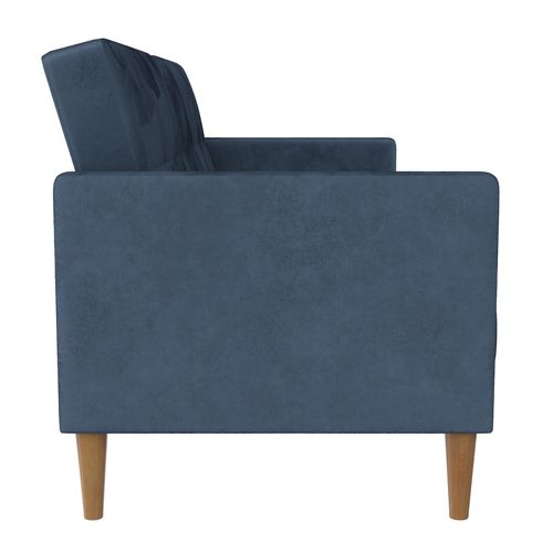 Lilly-canapé-lit 3 Places En Velours Bleu