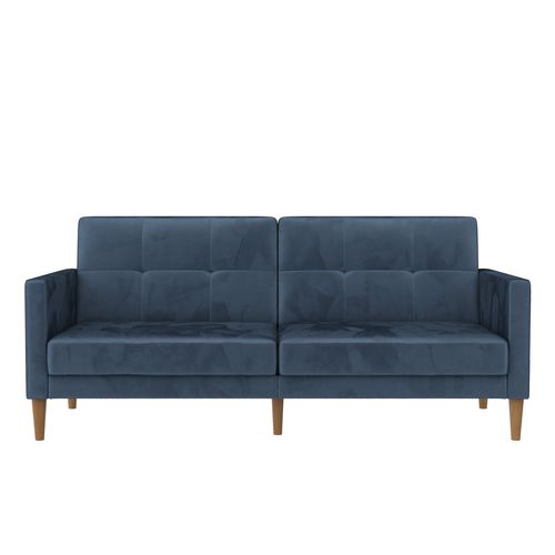 Lilly-canapé-lit 3 Places En Velours Bleu