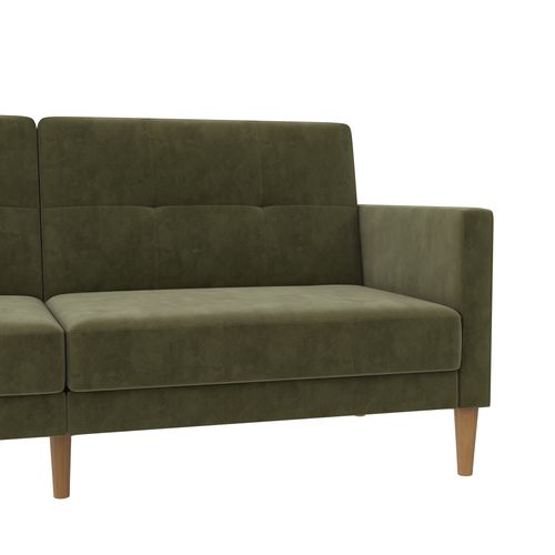 Lilly-canapé-lit 3 Places En Velours Vert