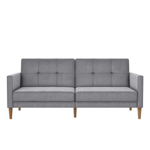 Lilly-canapé-lit 3 Places En Velours Gris Clair