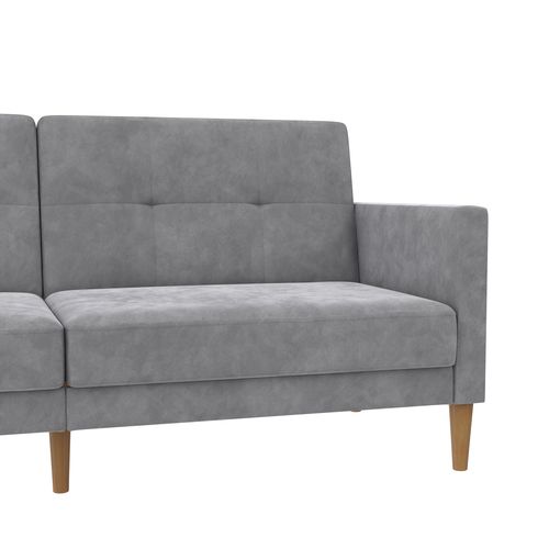 Lilly-canapé-lit 3 Places En Velours Gris Clair