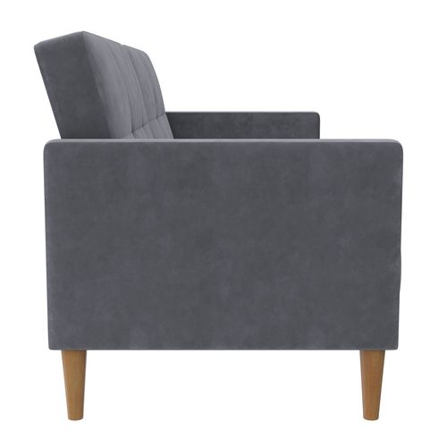 Lilly-canapé-lit 3 Places En Velours Anthracite