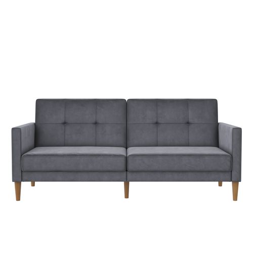 Lilly-canapé-lit 3 Places En Velours Anthracite