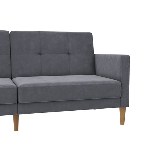 Lilly-canapé-lit 3 Places En Velours Anthracite