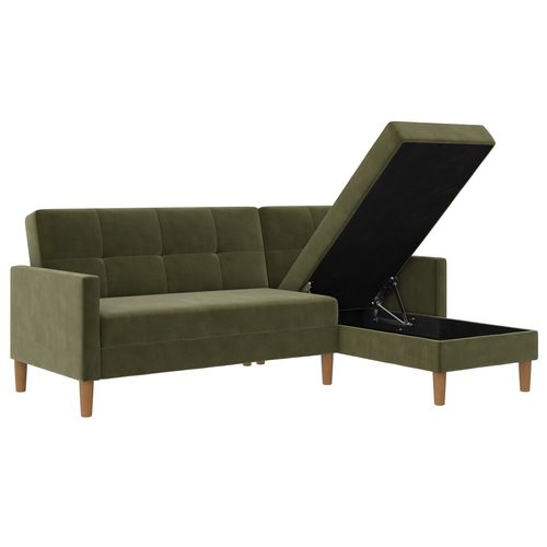 Chaise Longue Canapé Lit Avec Rangement Olive