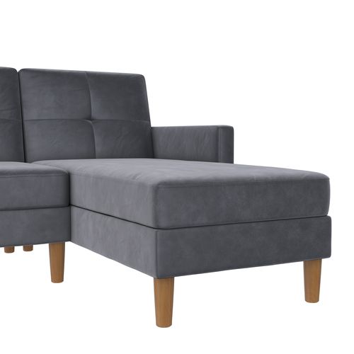 Lilly-canapé-lit 3 Places Avec Rangement En Velours Anthracite