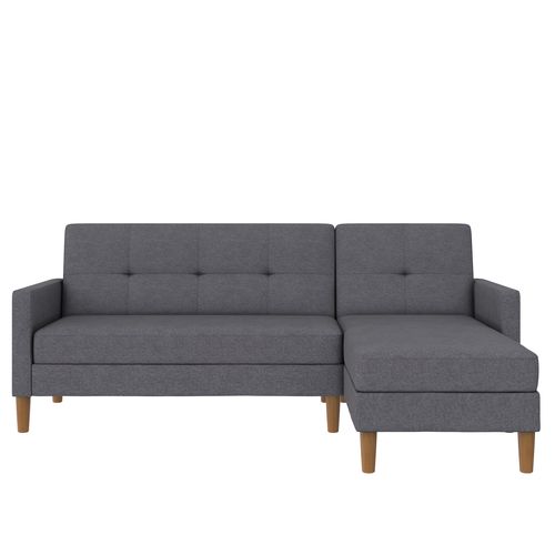 Lilly-canapé-lit 3 Places Avec Rangement En Tissu Gris Clair