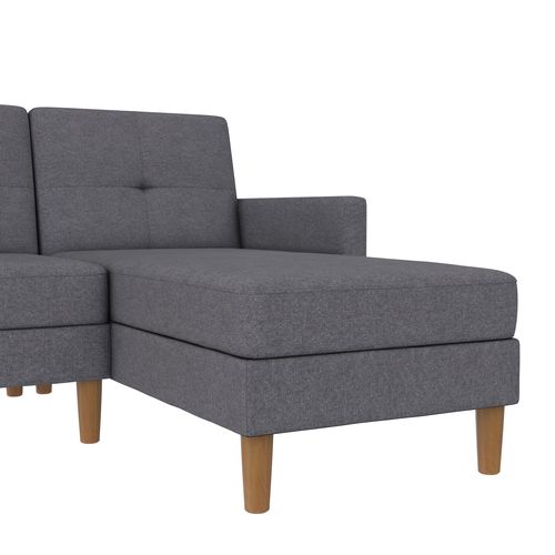 Lilly-canapé-lit 3 Places Avec Rangement En Tissu Gris Clair