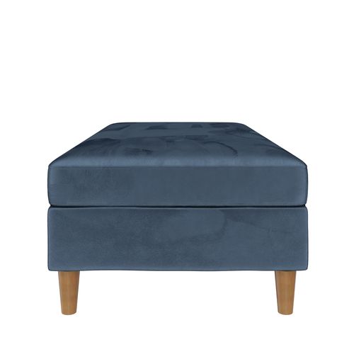 Lilly-pouf Avec Rangement En Velours Bleu