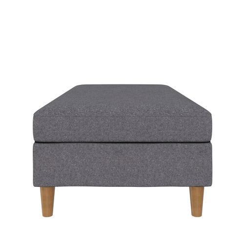 Lilly-pouf Avec Rangement En Tissu Gris Clair
