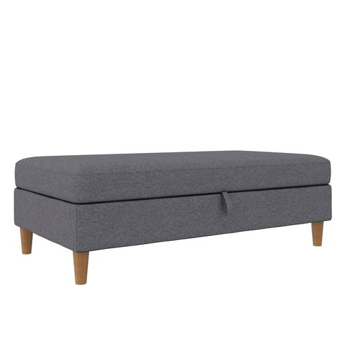 Lilly-pouf Avec Rangement En Tissu Gris Clair