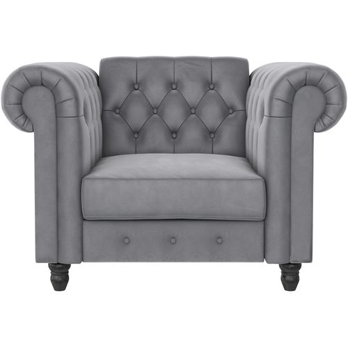 Felix - Fauteuil En Velours Gris Clair