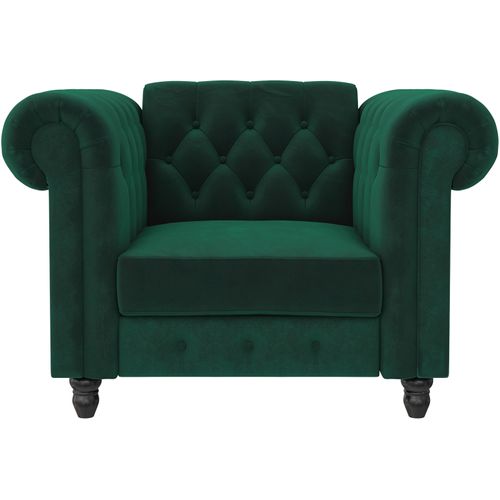 Felix - Fauteuil En Velours Vert Foncé