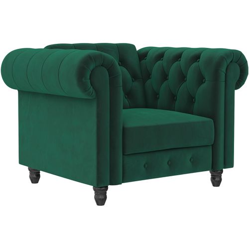 Felix - Fauteuil En Velours Vert Foncé
