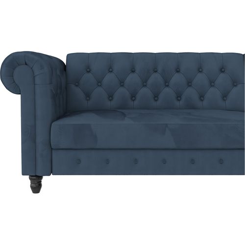 Felix - Canapé D'angle 3 Places En Velours Bleu