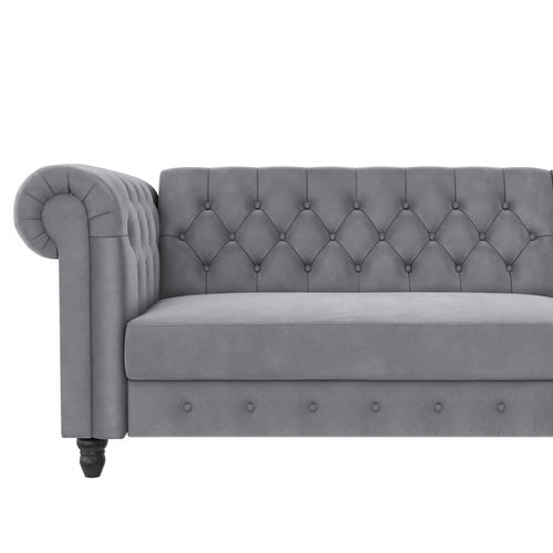 Felix - Canapé D'angle 3 Places En Velours Gris