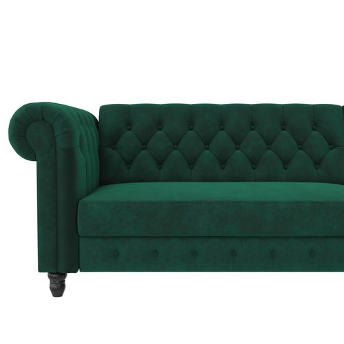 Felix - Canapé D'angle 3 Places En Velours Vert