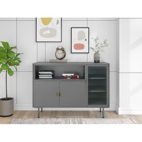 Rosalie-buffet à 2 Portes En Métal Gris