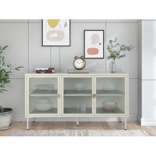 Rosalie-bahut à 3 Portes En Métal Crème