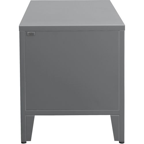 Salino-banc Avec 2 Portes En Métal Gris