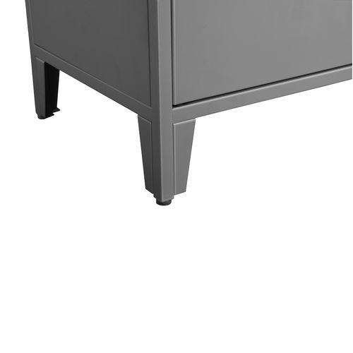 Salino-banc Avec 2 Portes En Métal Gris