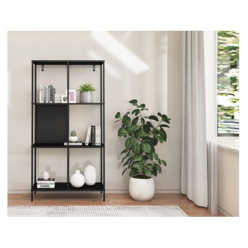 Charleston-bibliothèque Avec Cadre En Métal Noir