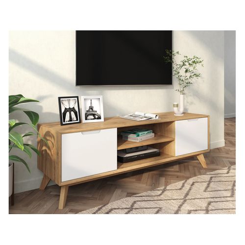 Ezra - Meuble Bas Avec 2 Portes Blanches