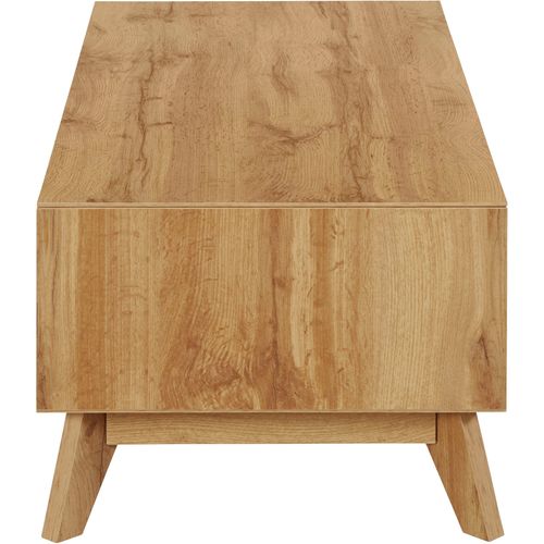 Ezra - Table Basse Avec 2 Tiroirs En Aggloméré Chêne