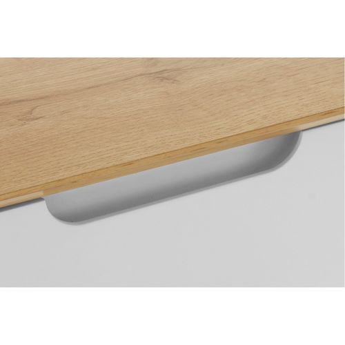 Ezra - Coffre à Chaussures Avec 3 Rabats En Effet Chêne / Blanc