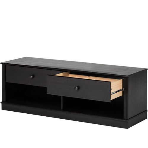 Anita-meuble TV En Pin Marron Foncé