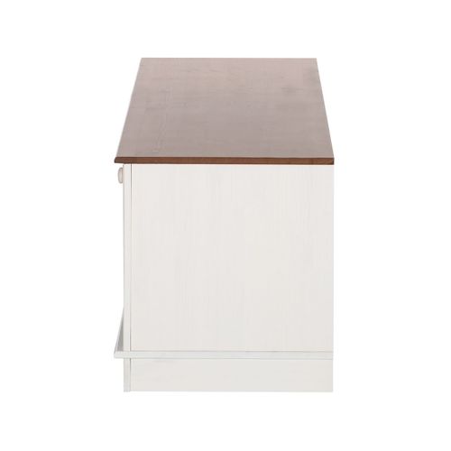 Anita-meuble TV Avec 2 Tiroirs En White / Honey Pine