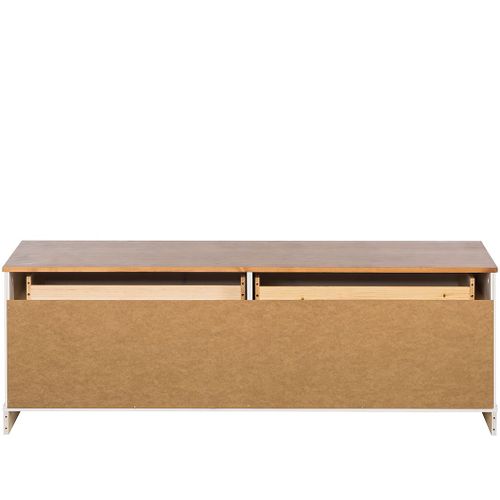 Anita-meuble TV Avec 2 Tiroirs En White / Honey Pine