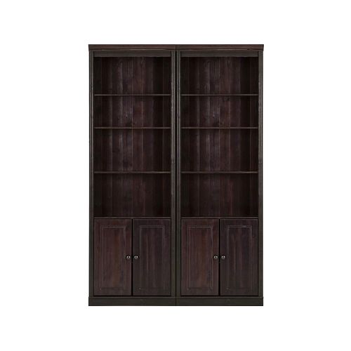 Anita-bibliothèque Avec Rangement En Pin Brun Foncé