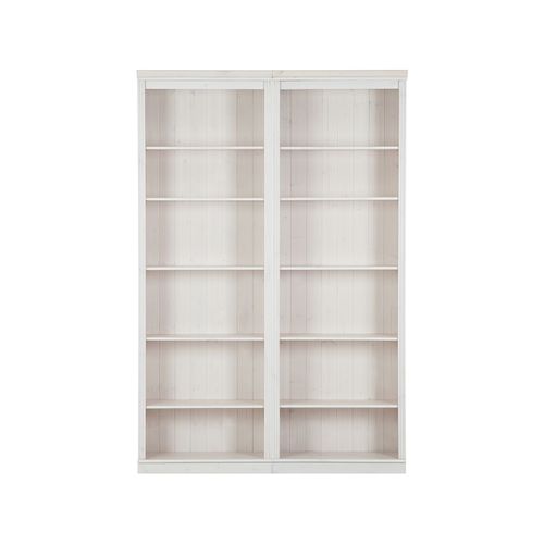 Anita-bibliothèque Avec Étagères En Pin Laqué Blanc