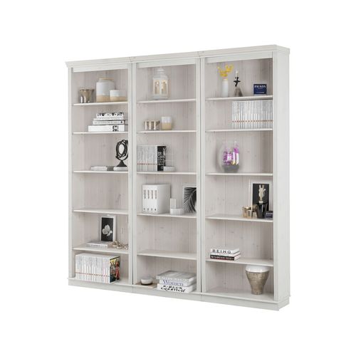 Anita-bibliothèque Avec Étagères En Pin Laqué Blanc