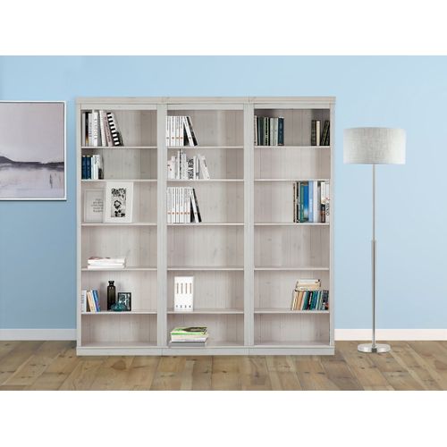 Anita-bibliothèque Avec Étagères En Pin Laqué Blanc