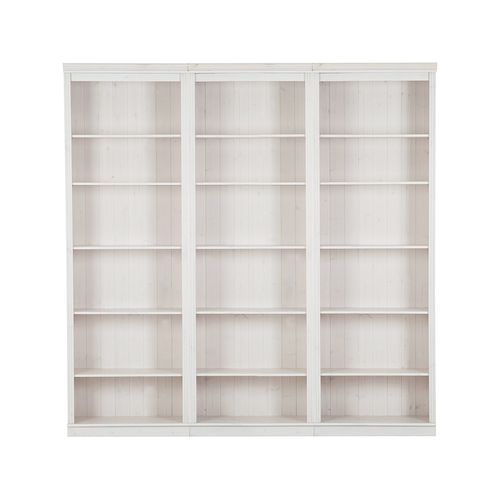 Anita-bibliothèque Avec Étagères En Pin Laqué Blanc