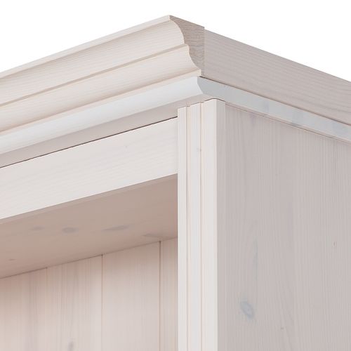 Anita-bibliothèque Avec Meuble TV Bas En Pin Laqué Blanc