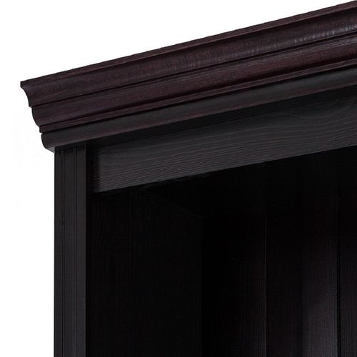 Anita-bibliothèque Avec TV Lowboard Ladder En Pin Brun Foncé