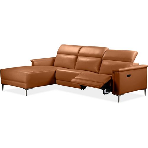 Lund-3 Places 1 Fauteuil Inclinable à Gauche Électrique Cognac