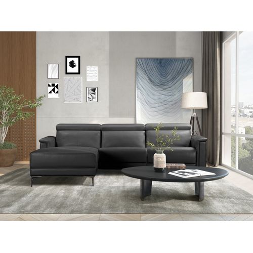 Lund-canapé Chaise Lounge Avec 1 Relax Électrique En Pu Noir