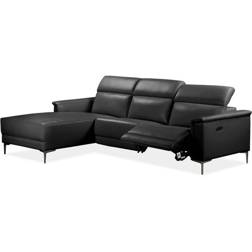 Lund-canapé Chaise Lounge Avec 1 Relax Électrique En Pu Noir