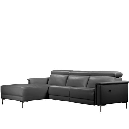 Lund-canapé Chaise Lounge Avec 1 Fauteuil Électrique En Pu Gris