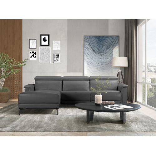 Lund-canapé Chaise Lounge Avec 1 Fauteuil Électrique En Pu Gris