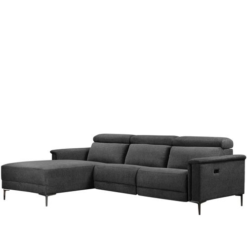 Lund-canapé Chaise Lounge Avec 1 Fauteuil Inclinable Électrique En Tissu Anthracite