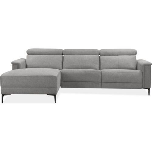 Lund-canapé Chaise Lounge Avec 1 Fauteuil Relax Électrique En Tissu Gris